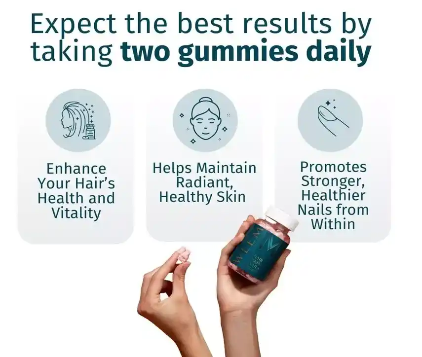 WEEM Hair Skin and Nails Gummies result